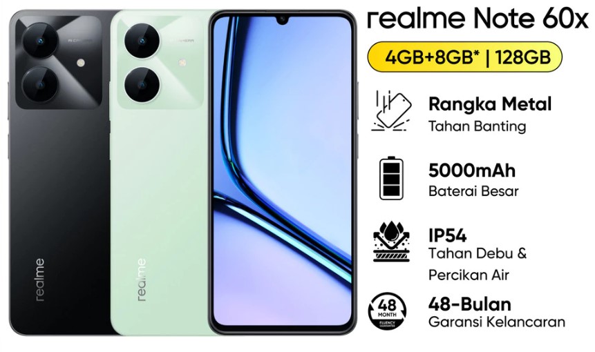 Realme Note 60x Spesifikasi dan Harganya Di Indonesia