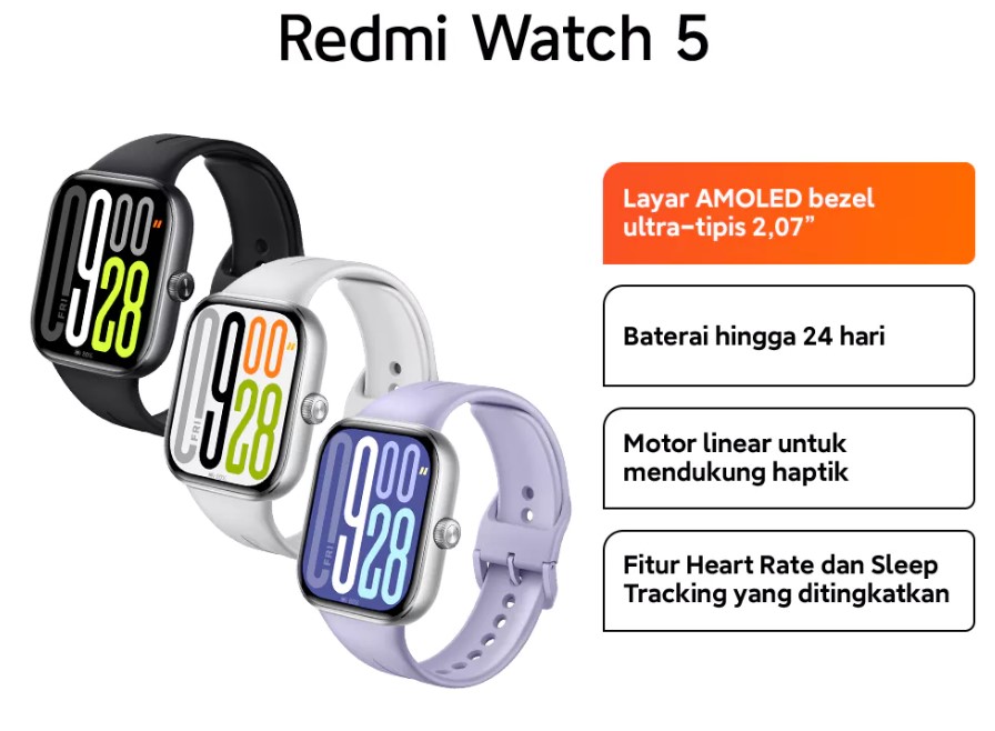 Xiaomi Redmi Watch 5 Spesifikasi dan Harganya Di Indonesia