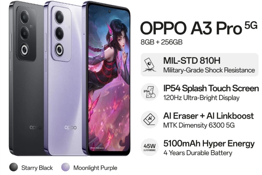 OPPO A3 Pro 5G Spesifikasi dan Harganya Di Indonesia