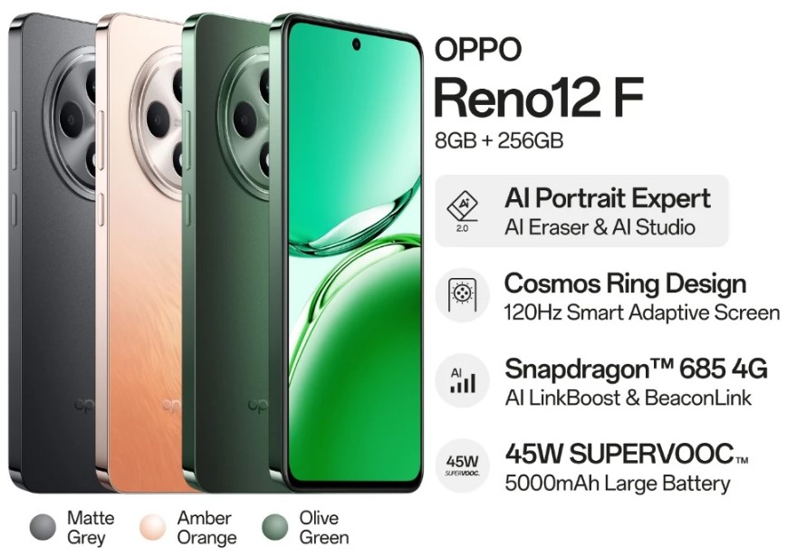 OPPO Reno12 F Spesifikasi dan Harganya Di Indonesia