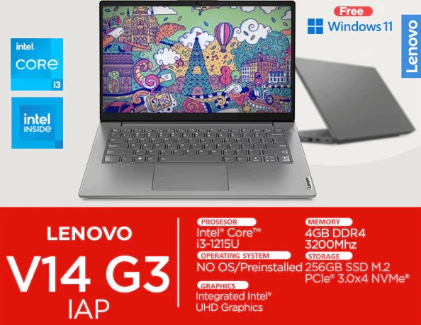 Lenovo V14 G3 IAP (Intel Core i3-1215U) Spesifikasi dan Harganya Di Indonesia