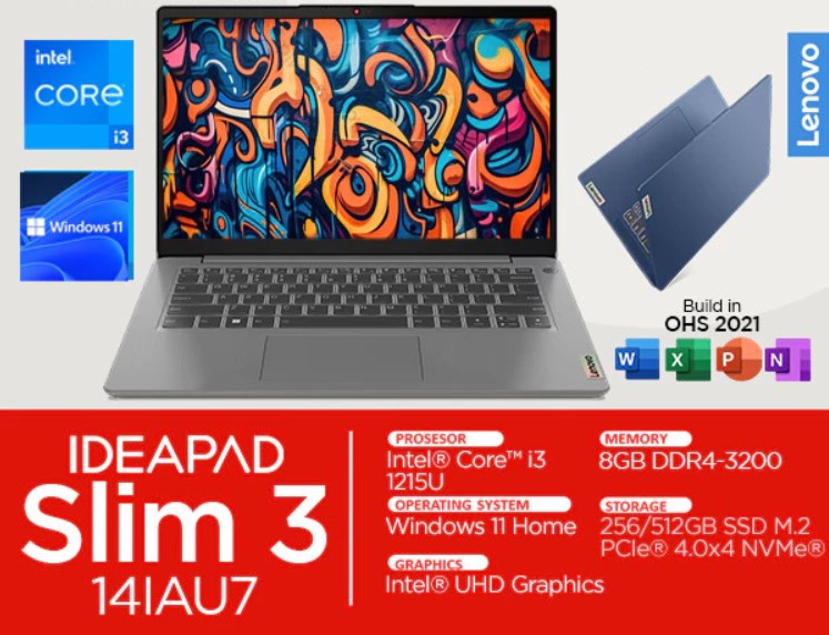 Lenovo Ideapad Slim 3i Core i3 Spesifikasi dan Harganya